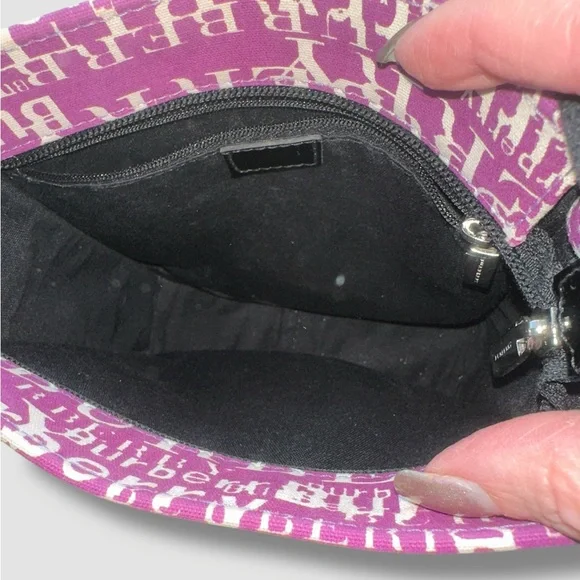 Burberry Logo Print Crossbody Bag in Purple White and Black Graffiti Rare Small